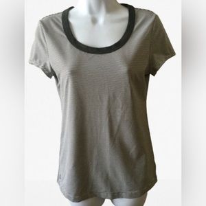 Lole Athletic Top Size Small P Stripe Gray White
